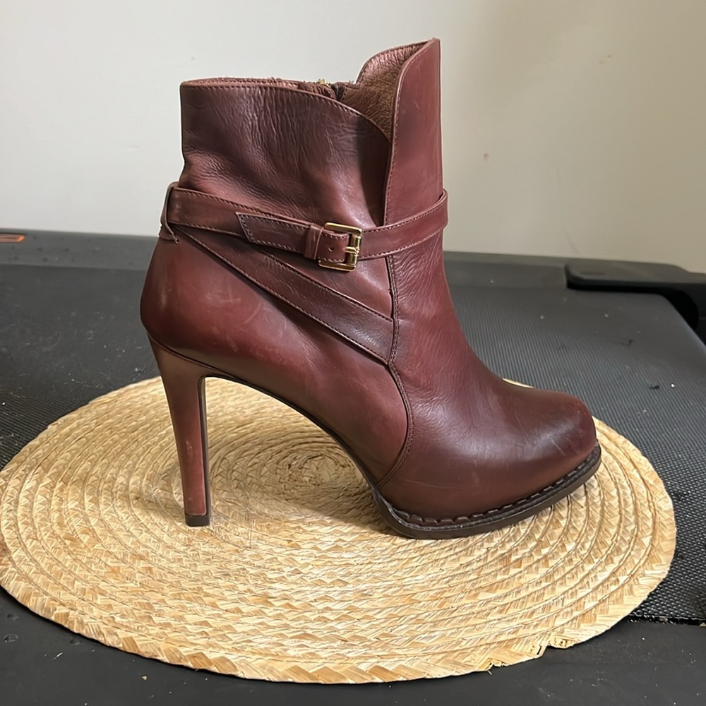 Pedro Miralles 1959 Leather Disstress Color Tone Burgundy Ankle Booties Size 40